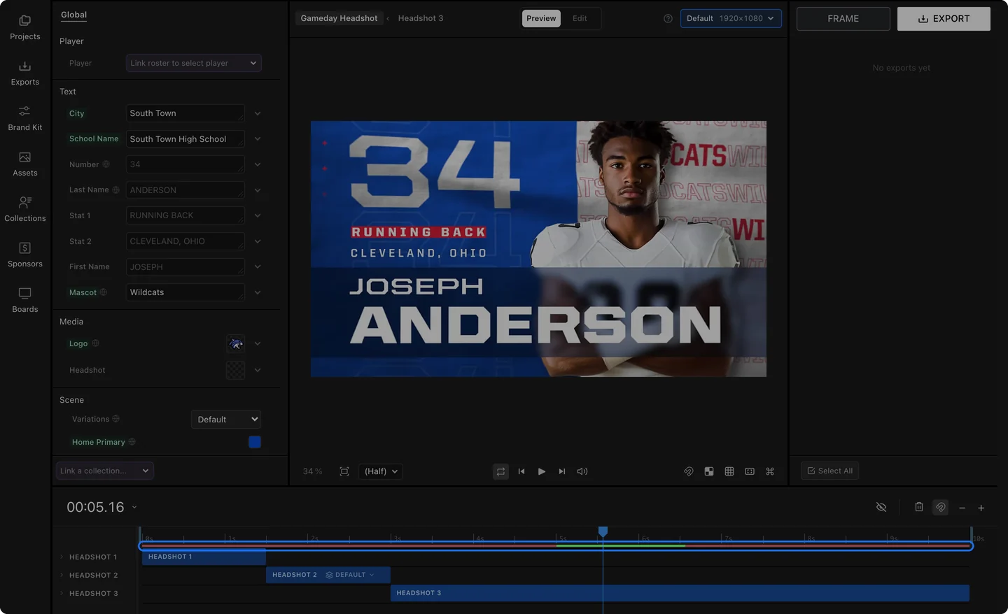 The editor with the cache line under the timeline ruler: green where the video is cached, red where caching has not reached yet